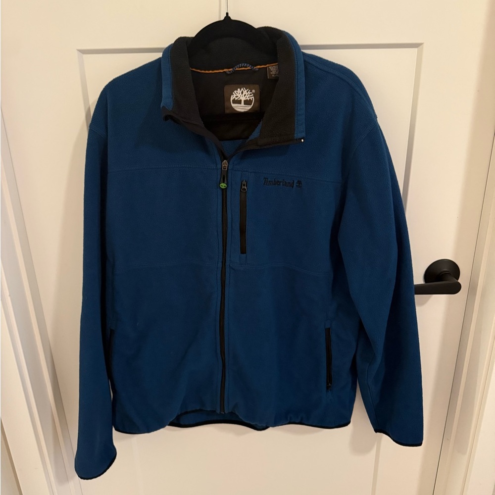 Timberland Fleece Jacket Men’s XL Blue Full Zip Outdoor Hiking - Picture 1 of 5